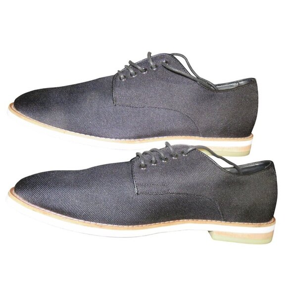 Calvin Klein Black Adeso Lace Up Leather Oxford  rounded toe dress loafers sz 11 - Picture 6 of 10